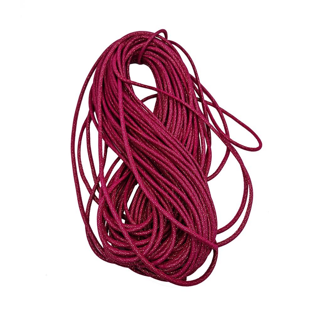 Simli Pembe Desenli Kordon İp 6 mm 1 Metre Simli Pembe Desenli Kordon İp 6 mm 1 Metre
