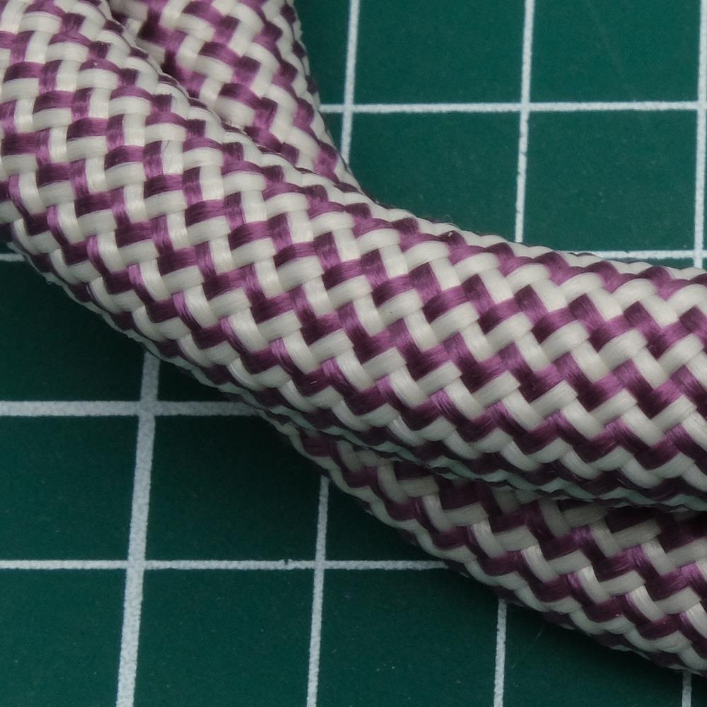 Mg Ropes 12 mm Tasma İpi Mor Ve Krem Zigzag Desenli Renk