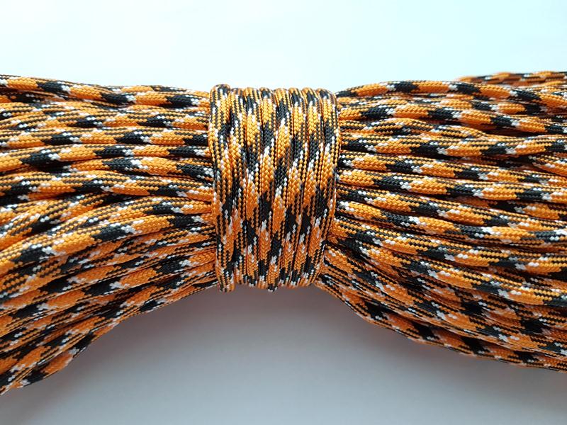 Paracord İp 4mm Turuncu Siyah Desen No:69 Paracord İp 4mm Turuncu Siyah Desen No:69