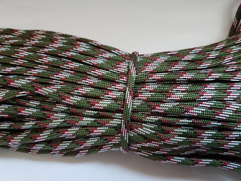 Paracord İp 4mm Yeşil Beyaz Desenli No:82 Paracord İp 4mm Yeşil Beyaz Desenli No:82