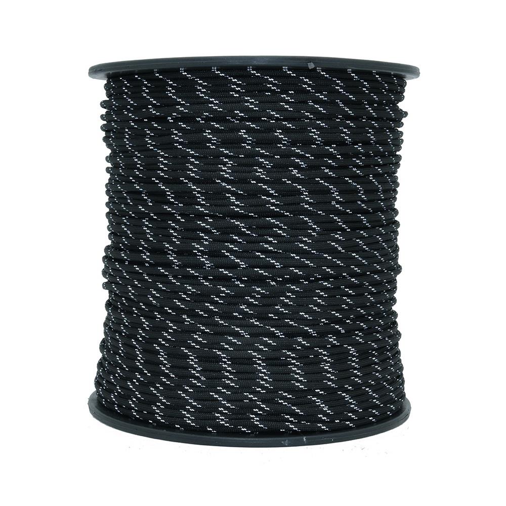Mg Ropes Paracord İp 3 mm Reflektörlü Siyah No:5