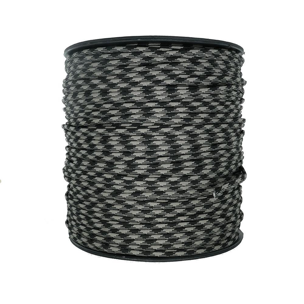 Paracord İp 4 mm Gri Siyah Desenli Renk No:106 - Paracord Aksesuar