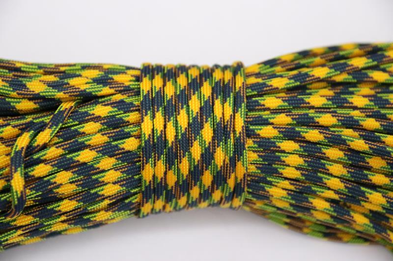 Paracord İp 4 mm Hardal Yeşil Desen No:43 Paracord İp 4 mm Hardal Yeşil Desen No:43