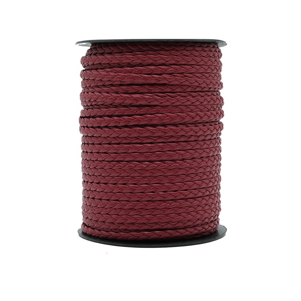 Saç Örgü Deri Bordo 5 mm 1 Metre Saç Örgü Deri Bordo 5 mm 1 Metre