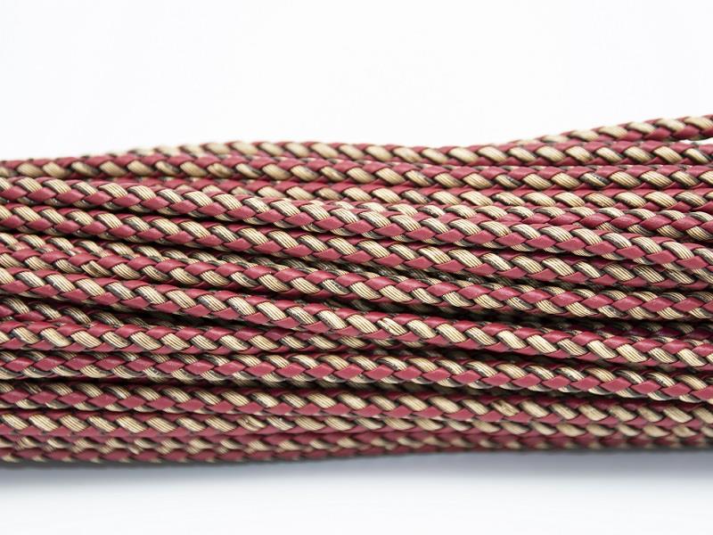 Tüp Örgü Deri Bordo Bej 5 mm 1 Metre Tüp Örgü Deri Bordo Bej 5 mm 1 Metre